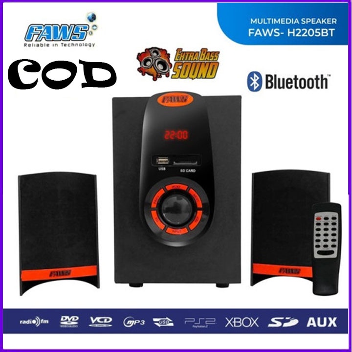 NEW SPEAKER MULTIMEDIA FAWS H-2205 | SPEAKER PORTABLE FAWS H 2205 BLUETOOTH ORI BERGARANSI RESMI