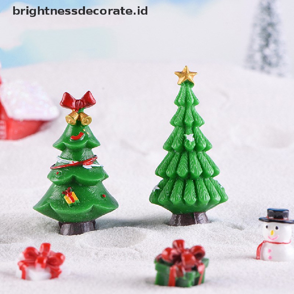 [Birth] Patung Hadiah Pohon Natal Fairy Garden Miniatur Pemandangan Kerajinan Resin [ID]