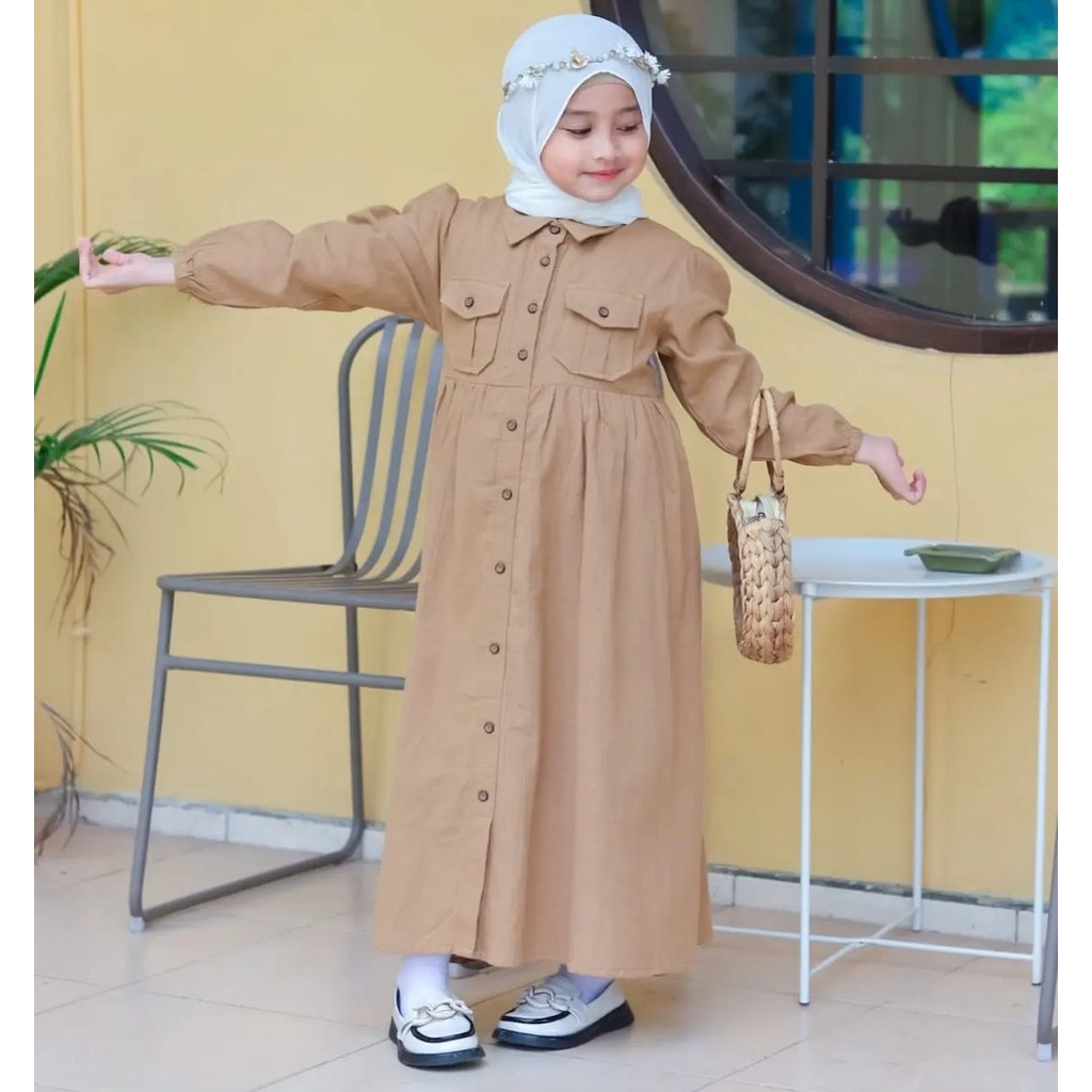 GAMIS STORE | Cikita Kids Gamis Muslim Anak Tanggung OOTD Dress Lebaran Anak Perempuan Polos Basic Premium