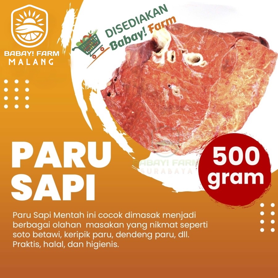

Paru Sapi / Beef Lungs Mentah 500 gram