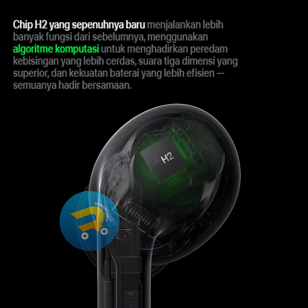 R-Pods PRO 2nd Generation 2023 (Generasi ke dua) Wireless Charging + Final Upgrade + IMEI/ SERIAL NUMBER VALID + NOISE CANCELLING - Headset IPH 7, 8, X, XR, XSMAX, 11, 12, 13, 14 - Earphone IPH - Handsfree IPH - Earbuds IPH