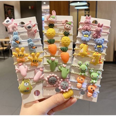 (1pc) Karet Rambut Elastis / Ikat Rambut Flora & Animal Lucu