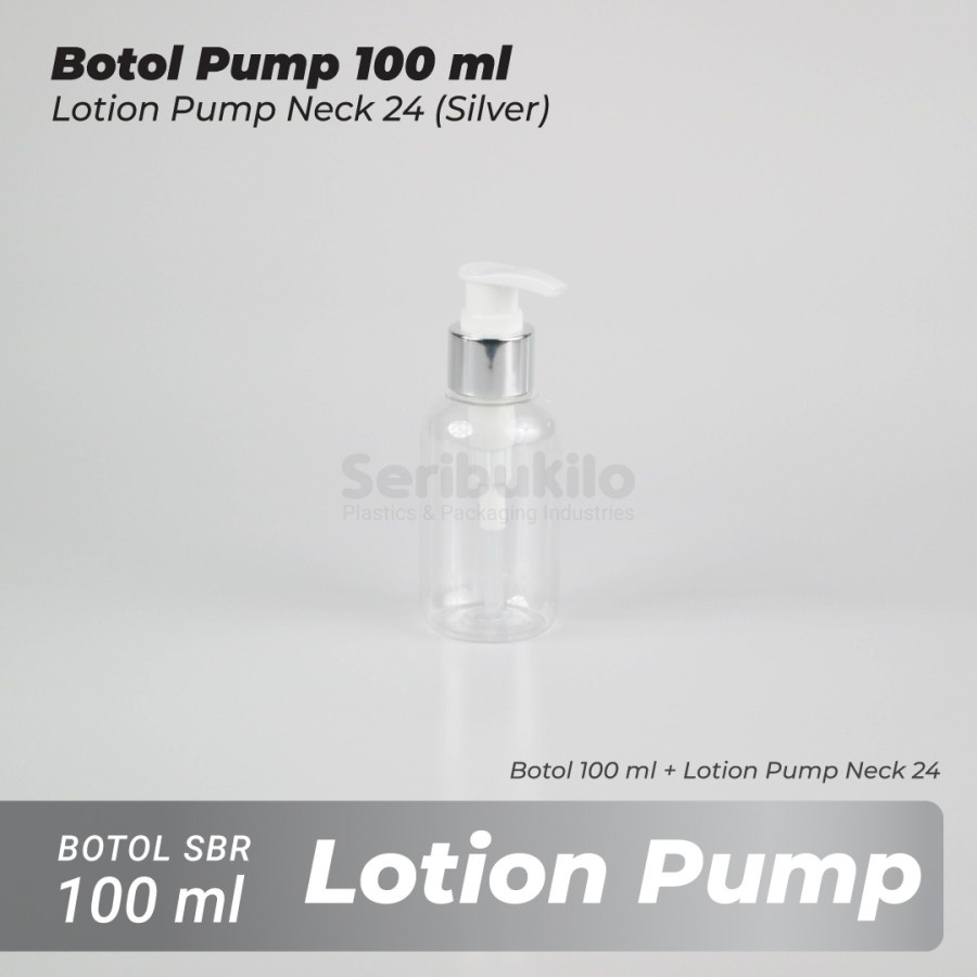 Botol Pump 100 ml/ Botol PET 100 ml Pump Lotion Gold SBR/ Botol SBR 100 ml Lotion Pump Silver