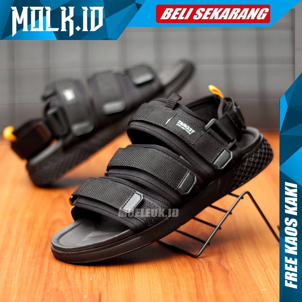 MOLK Sendal Kasual Pria Sendal Pria Hitam Original Sandal Gunung Simple Trendy Kekinian Main Gaya ANTI sLIP Murah