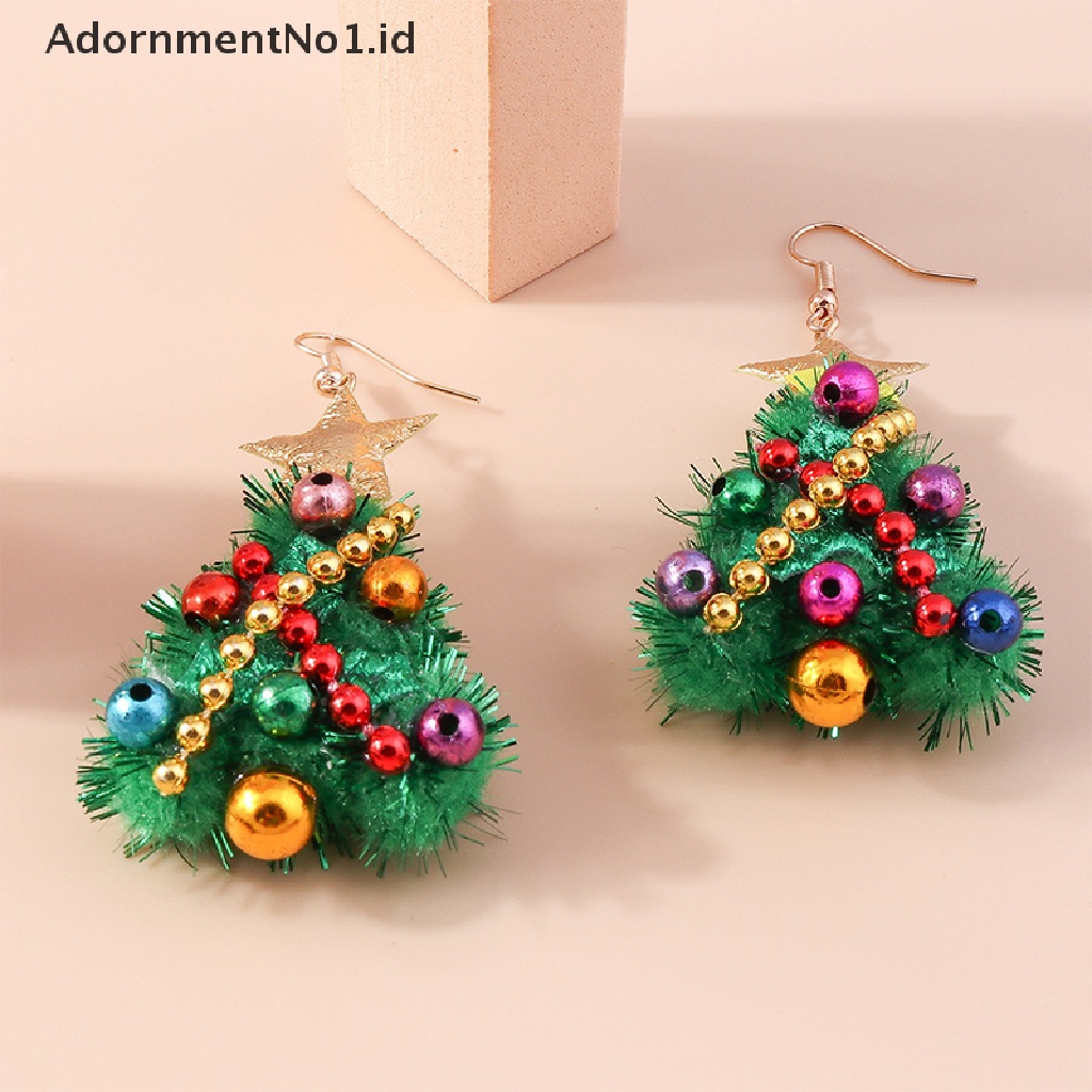 [AdornmentNo1] 1pasang Merry Christmas Anting Fashion Pohon Natal Rusa Santa Drop Anting Hadiah Perhiasan Tahun Baru [ID]