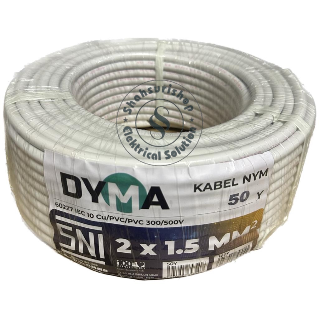 DYMA ARIUS KABEL NYM KAWAT TEMBAGA MURAH 2X1,5 50 YARD SNI