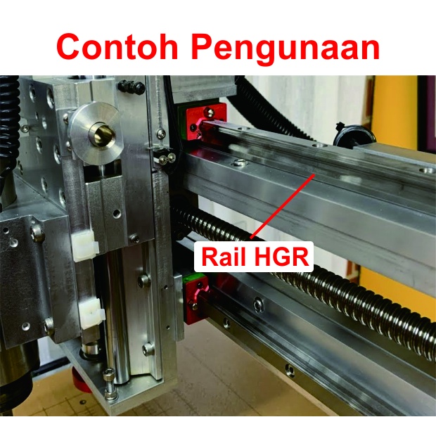 [HAEBOT] HIWIN Linear Guide Rail HGR20 HGR 20 20mm 100cm Rel CNC Laser CO2 Router Milling Plasma HGH20 Motion Industri Full Triplek Mesin Mekanik Otomasi