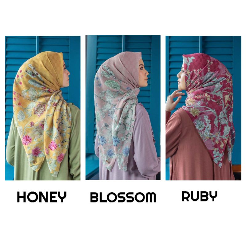 ESMEE SCARF HL Premium Hijab Heaven Lights HONEY BLOSSOM RUBY