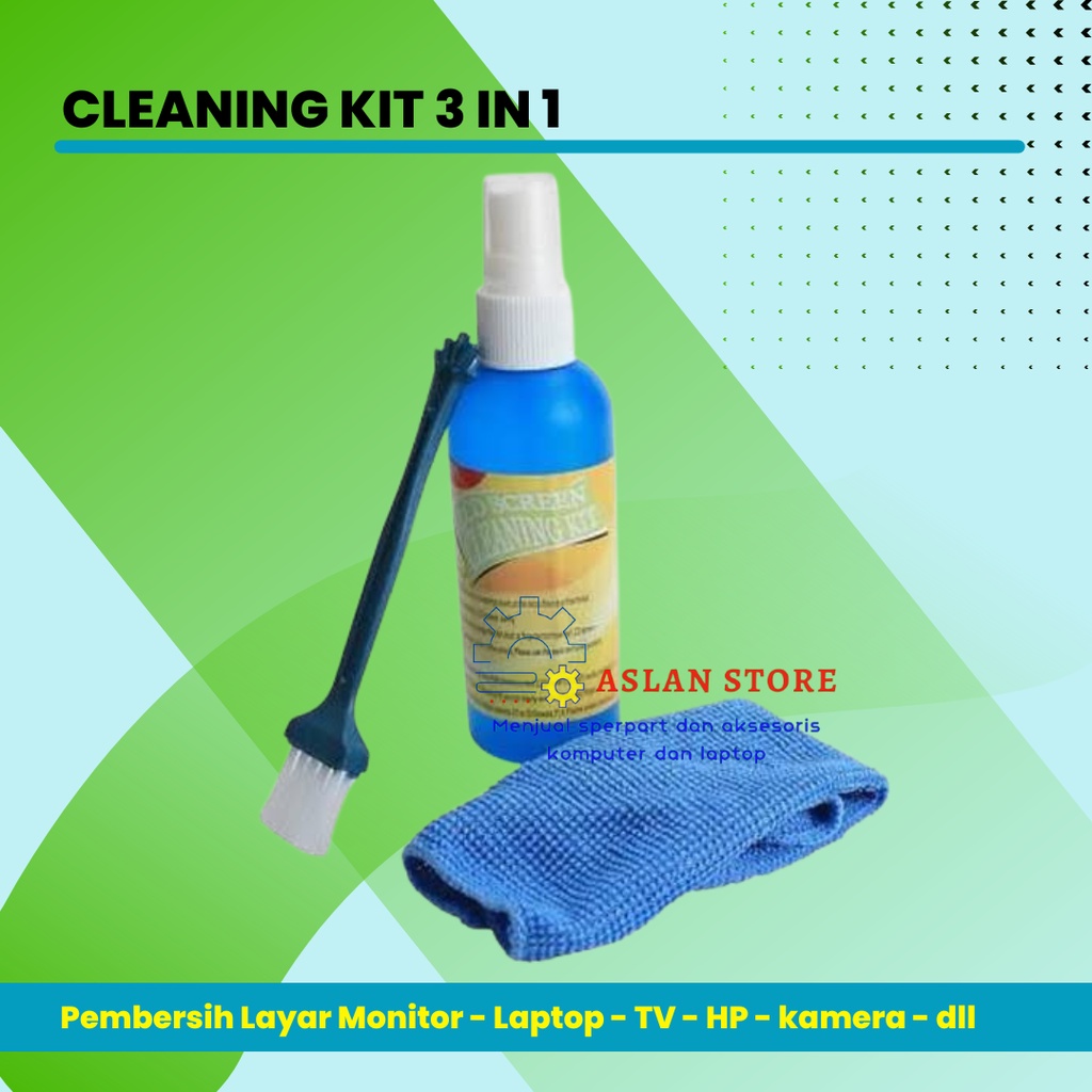 Cairan Pembersih Layar Monitor /Notebook /HP LCD Cleaner Kit 3in1