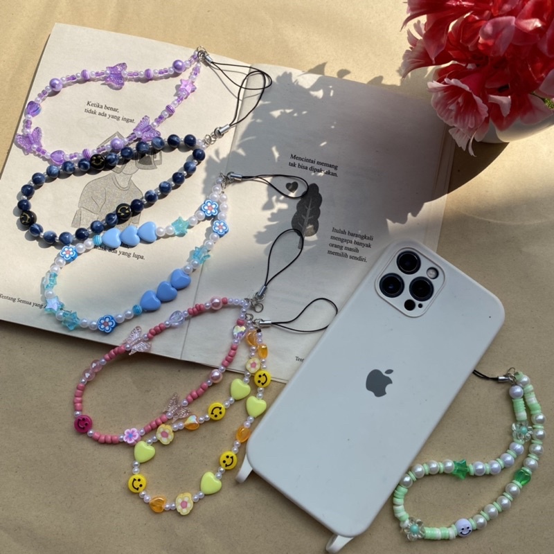 Gantungan HP Manik Beads Phone Strap Aksesoris Kalung Handphone Beads KPop Aesthetic Korea Hape Manik