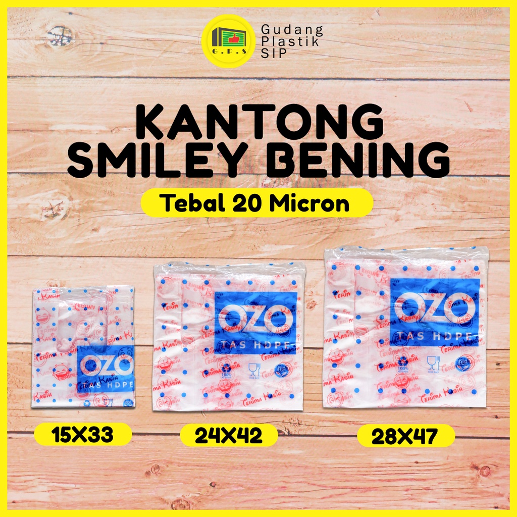 Kantong Plastik Kresek Bening Tebal Terima Kasih Smile UK 15/24/28