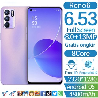 [COD + Pengiriman Lokal] HP 0PP0 Reno6 PRO 6.53inch Android Ponsel HP Murah Smartphone 8 + 256G Ponsel Baru 2023 Promosi Baru Handphone