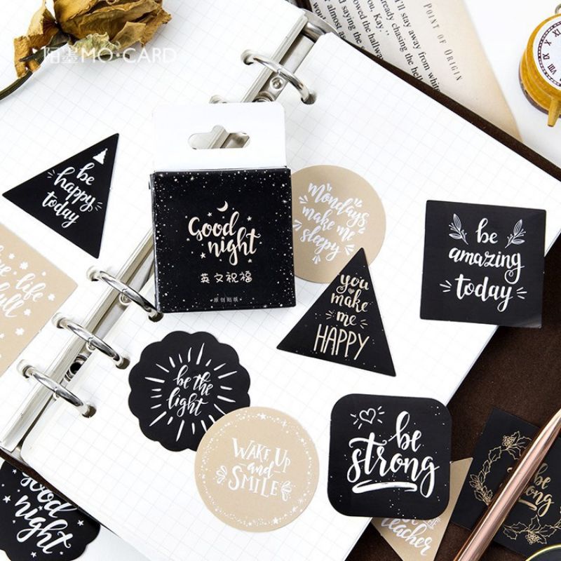 

10pcs sharing sticker kertas qoutes GOOD NIGHT english blessing deco bujo junk journal Scrapbook Jurnal Diary Jurnal paper