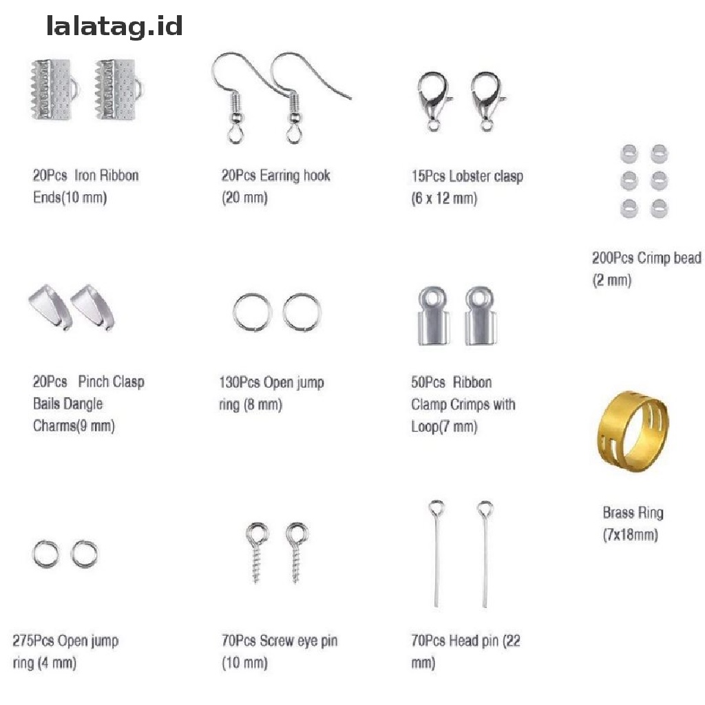 [lalatag] Set Kit Aksesoris Perhiasan DIY Cincin Lompat Terbuka/Lobster Clasp/Kait Anting [ID]