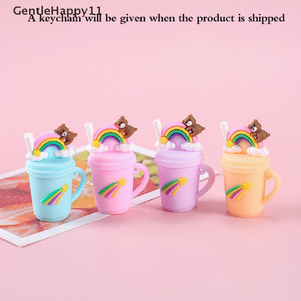 Gentlehappy 1Pc Rain Milk Tea Keychain Bear Key Chain Gantungan Kunci Mobil Cincin Siswa Tas Ransel Liontin Hadiah Anak Aksesoris Gantung id