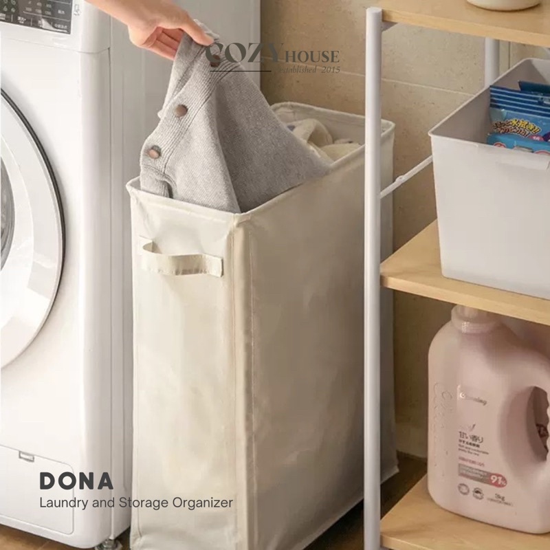 COZYHOUSE DONA Keranjang Baju Kotor Laundry Basket Storage Organizer Tempat Penyimpanan Barang Hemat Tempat dengan Roda