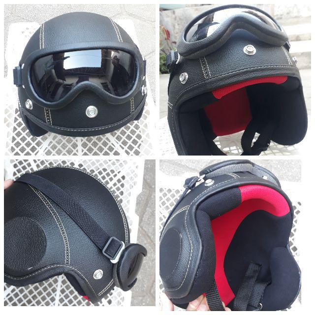 Helm Bogo Retro Anak Pororo Free Kacamata Usia 2 3 4 5 6 Tahun Laki Perempuan Biru Hitam Polos