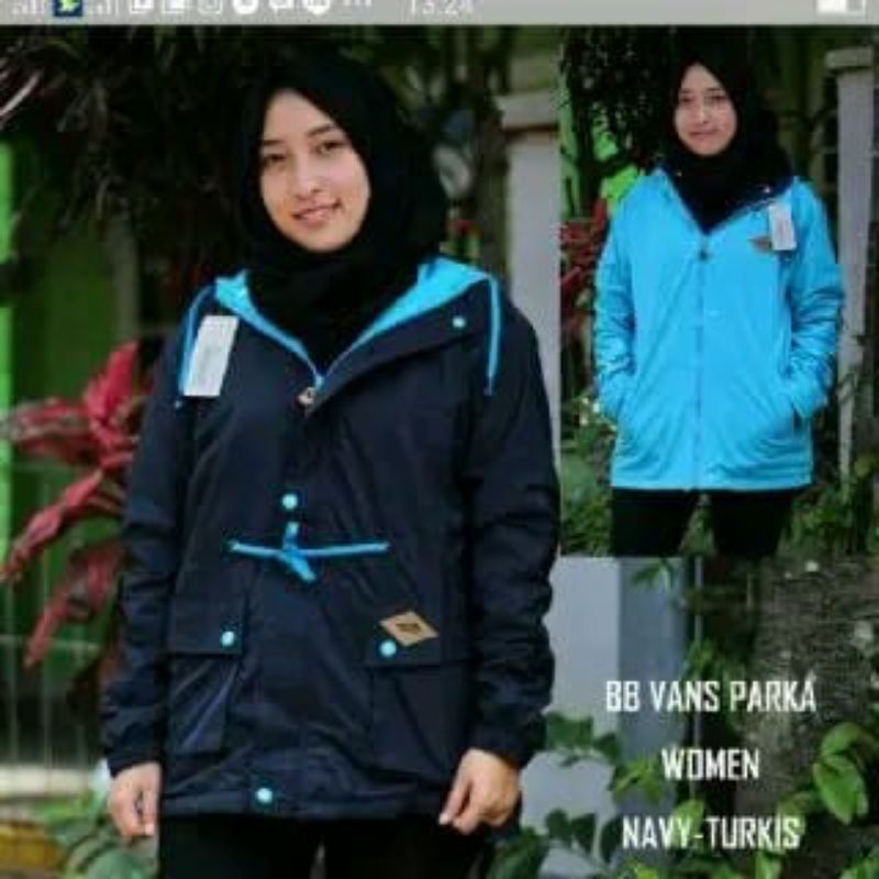 JAKET PARKA WANITA BIG SIZE BAGIAN HOODIE BISA DILEPAS DAN BOLAK BALIK