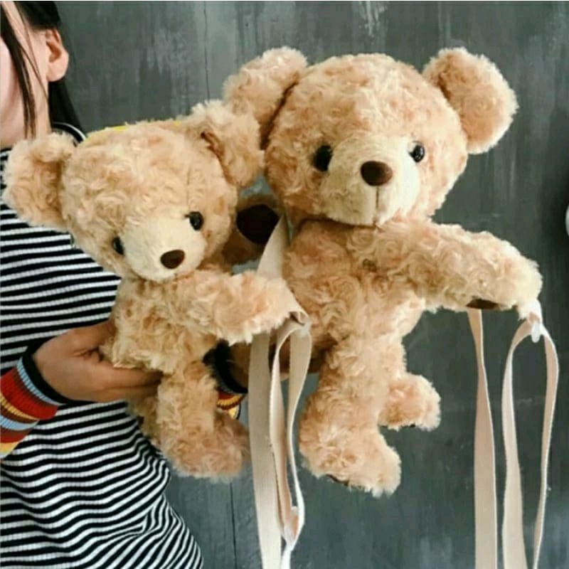 0Tas Selempang BERUANG Merangkul / Tas Boneka/Tas Bulu / Tas Selempang Mini