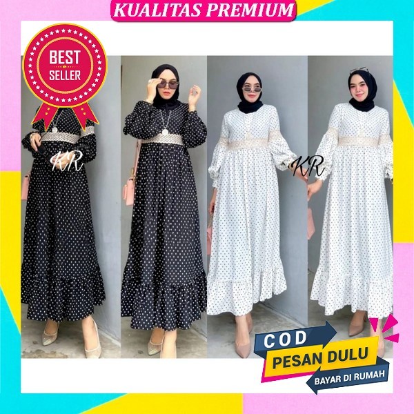 Febria Maxy Gamis Import Terbaru Wanita Korean Style Gaun Muslim Wanita Kekinian Outfit Wanita Lebar