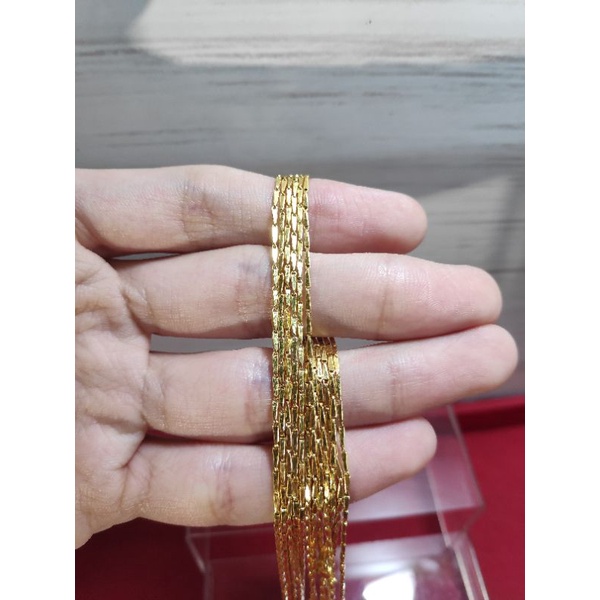 Kalung rantai padi palembang emas asli kadar 24k 92% 1/2sk, 1 suku &amp; 1 1/2suku (3.35, 6.7, 10.05 gram g) palembang leher 24 karat dewasa pria/cowok/laki wanita/perempuan/cewek gold necklace