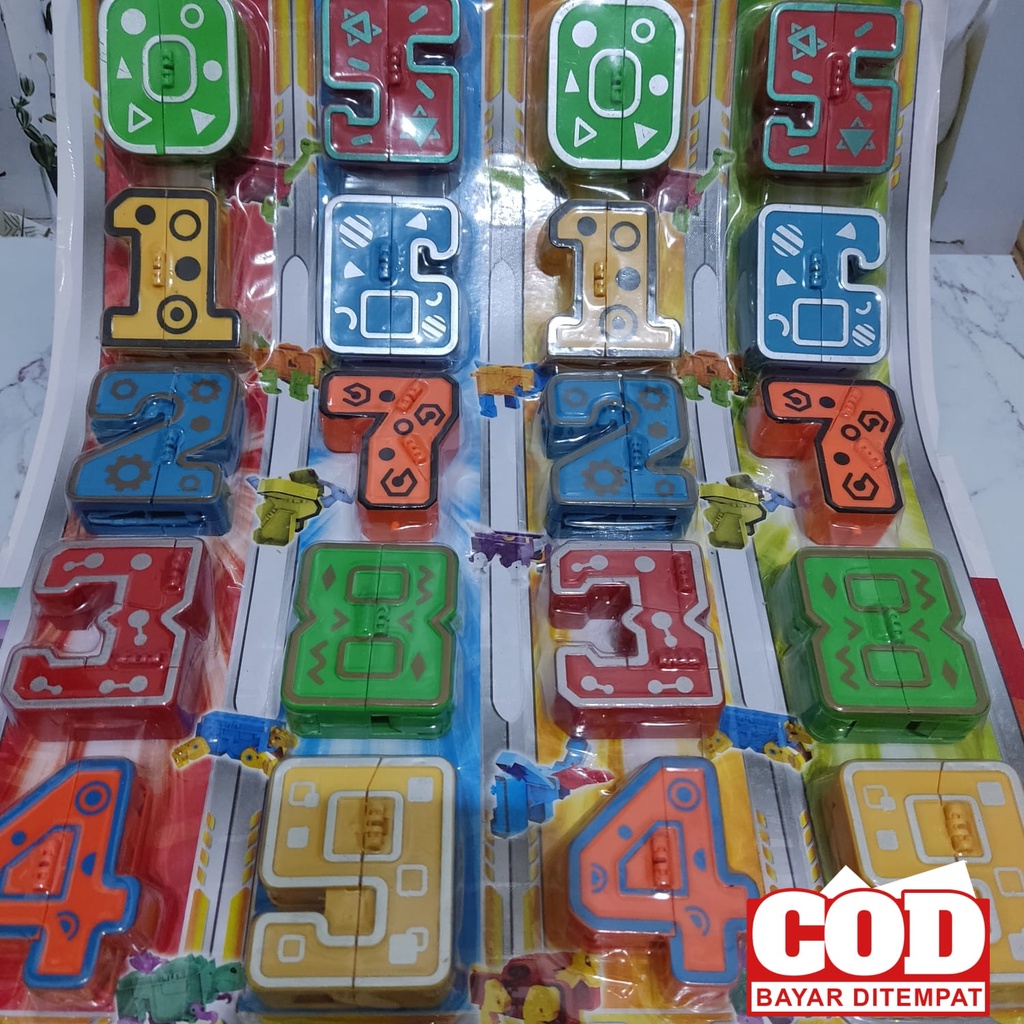 10 Pcs Mainan Robot Angka 0-9 - Mainan Robot Transform Angka - Robot Bisa Berubah Bentuk Menjadi Ang