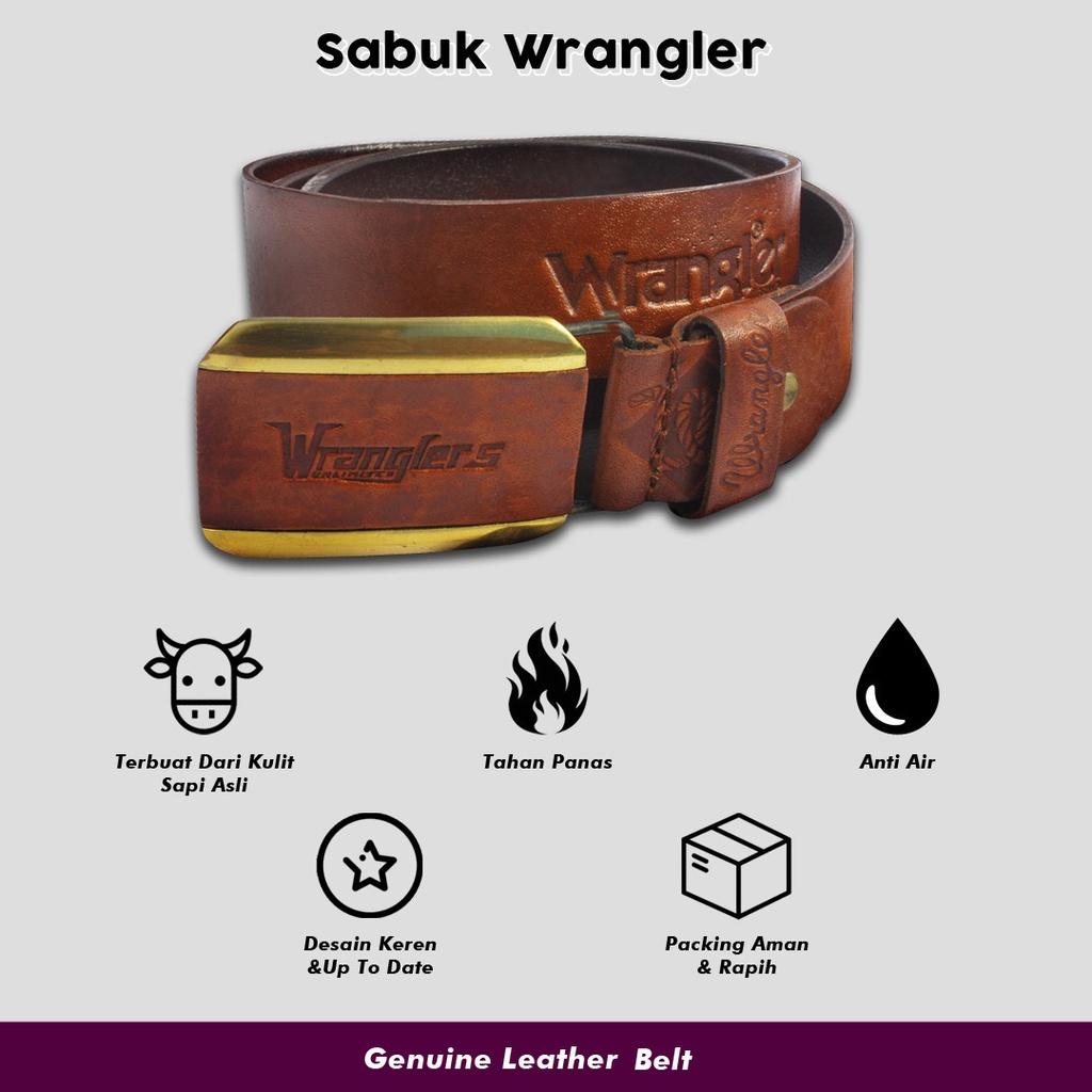 SABUK PRIA TERBUAT DARI BAHAN KULIT SAPI ASLIKUALITAS PREMIUM SABUK WRANGLER