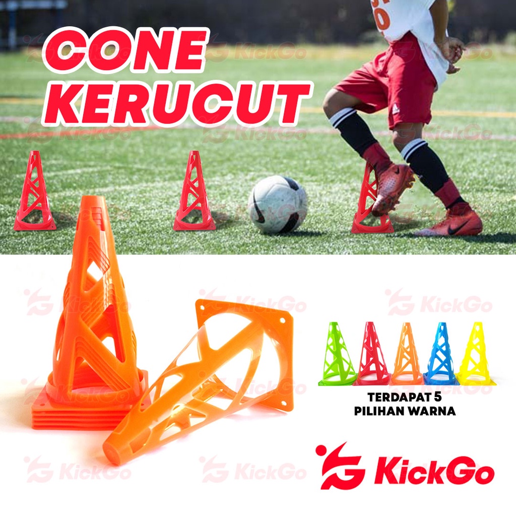 KickGo Cone Kerucut Alat Latihan Cone Sepak Bola PVC Olahraga Untuk Sepakbola Futsal
