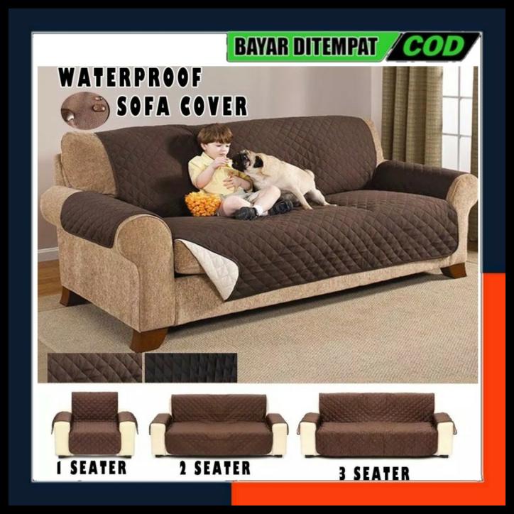 Sarung Sofa Protector Waterproof Cover Sofa Anti Tahan Air 123 Seater