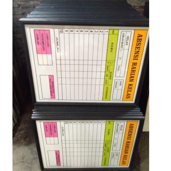 

10#ZXW4-I Papan Data Absensi Kelas Ready stok ukuran 80 x 60 cm. absen kelas murah. produsen absen besar 443