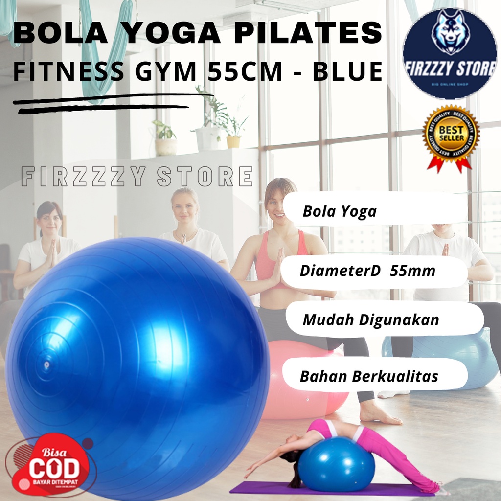 Bola Yoga Pilates Fitness Gym 55CM - Blue