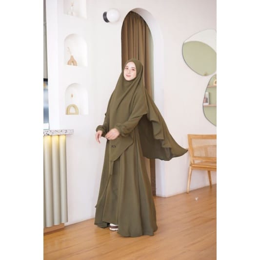GAMIS LEBARAN SET KHIMAR TERBARU 2023 - BISA COD gamis terbaru 2023 modern / gamis syari set khimar 