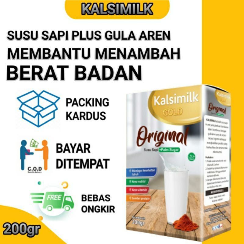 

susu sapi - susu bubuk - susu penggemuk badan - susu olahan - susu gemuk - susu penambah berat badan - gula aren - kalsimilk 200gr