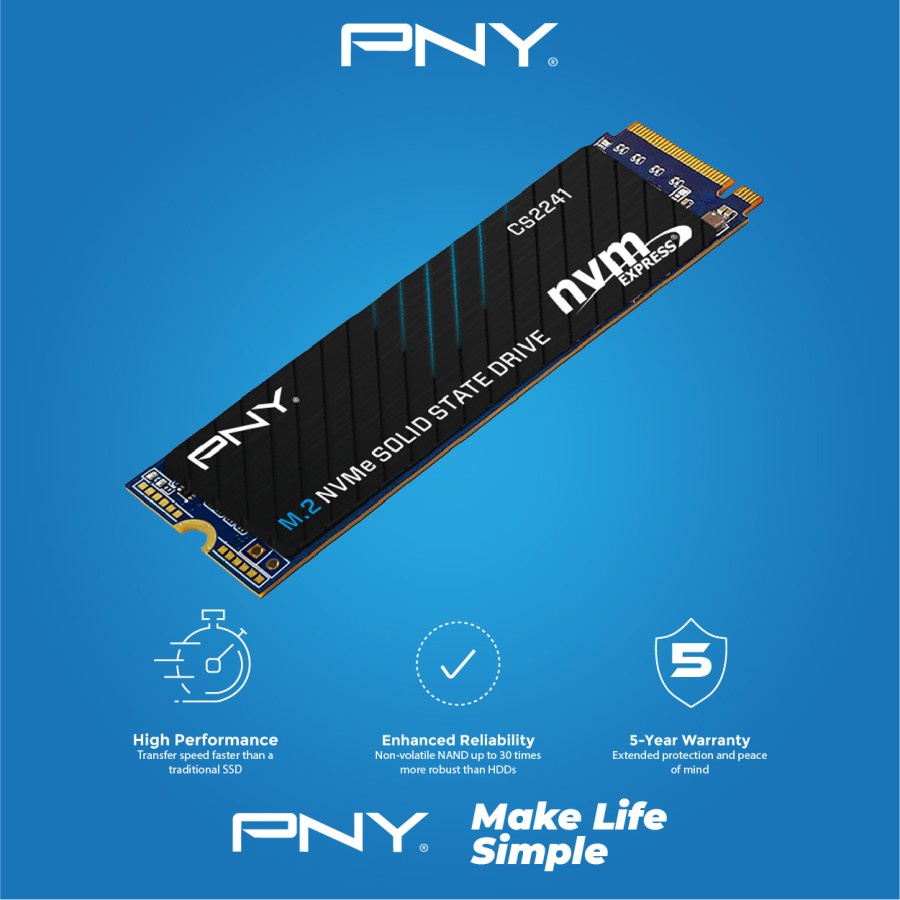 PNY SSD NVME 500GBCS2241 PCIE Gen 4x4 3x4 M.2 2280