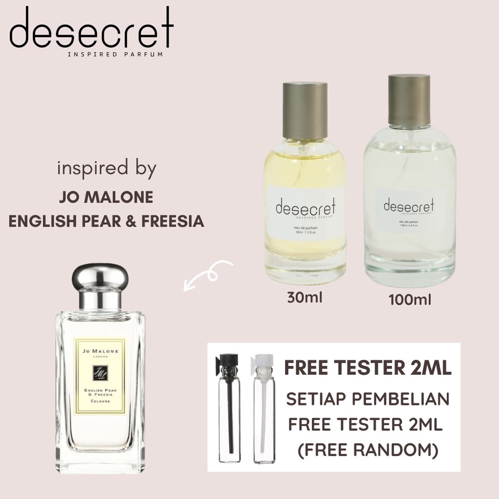 Inspired Parfum Jo Malone English Pear & Freesia by Desecret Parfum 30ml 100ml Wanita
