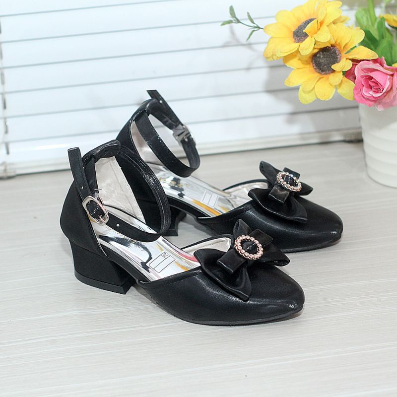 Sandal Pesta Anak Perempuan Hak Tahu 3CM Pita Tali Karina