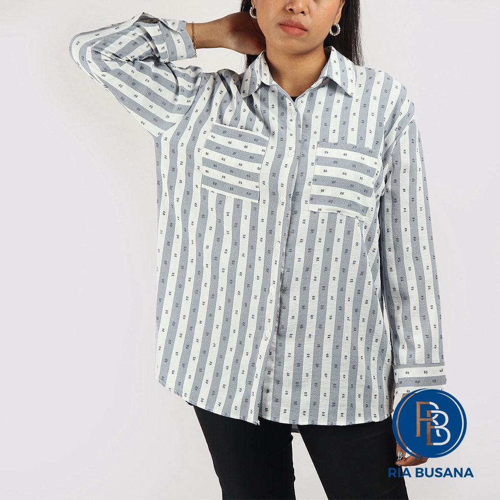 Ria Busana - Nathaniah - Kemeja Crincle Motif Dewasa Wanita Art. N6364