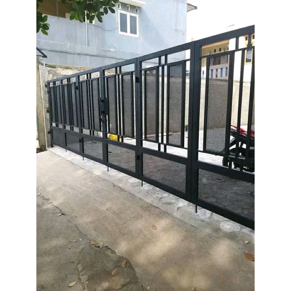 pagar plat lubang kecil minimalis hot terkini