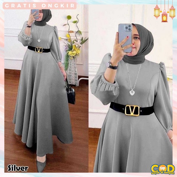 Baju Gamis Casual Remaja Import Premium Dress Pesta Kondangan Bju Muslimah Mewah Dres Syari Model Te
