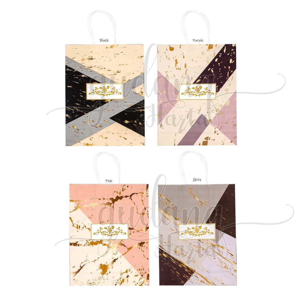 

Paper Bag Marble Gold Tas Kado Motif Marmer Emas Simple Goodie Bag GH 507023