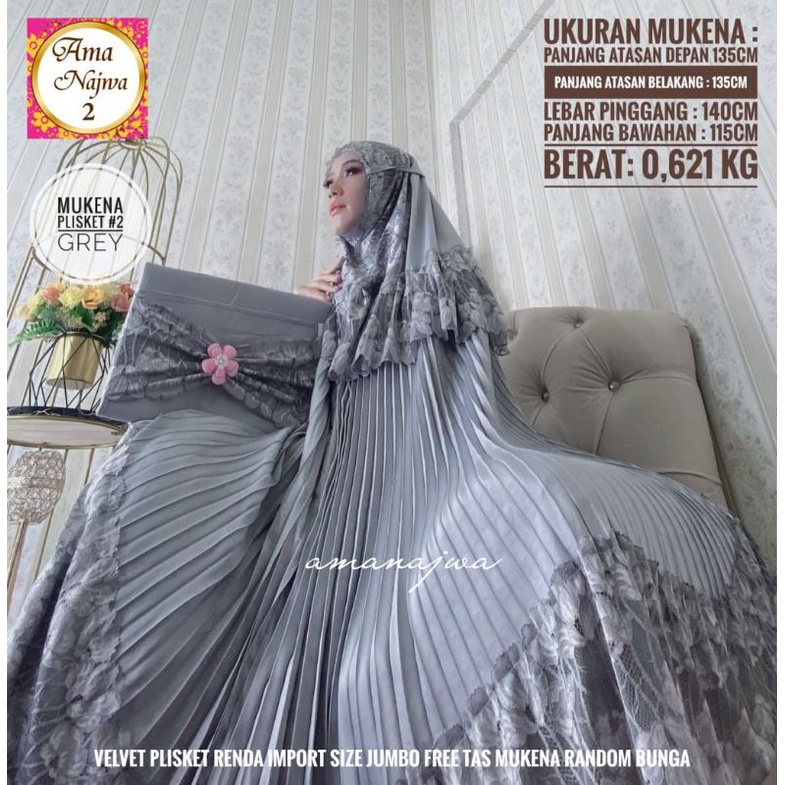 MUKENA DEWASA JUMBO TERBARU 2022 2023 BAHAN VELVET ADEM PUTIH PLISKET PREMIUM RENDA MEWAH FREE TAS/M