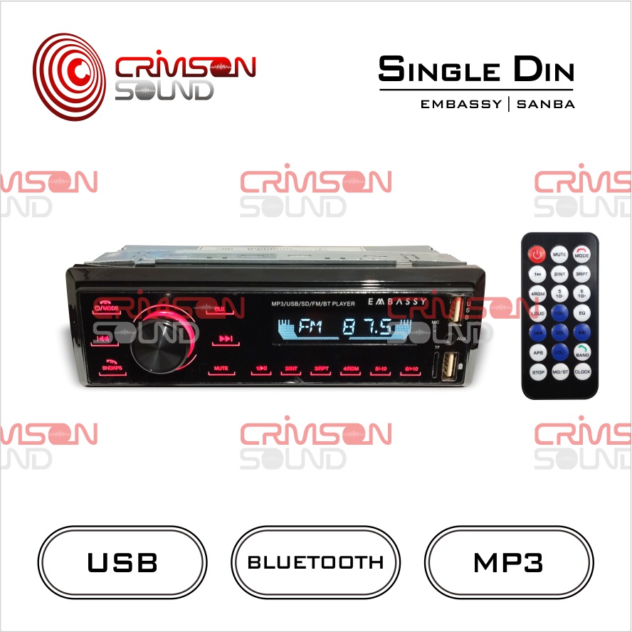 HEAD UNIT Single Din EMBASSY Deckless APP