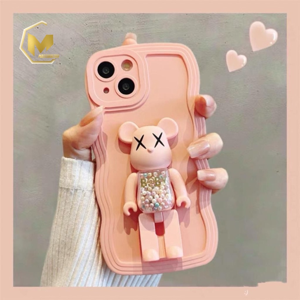 BK SOFTCASE SILIKON WAVE WAVY GELOMBANG WARNA STAND 3D KARAKTER FOR XIAOMI REDMI NOTE 10 11 12 PRO MA3834