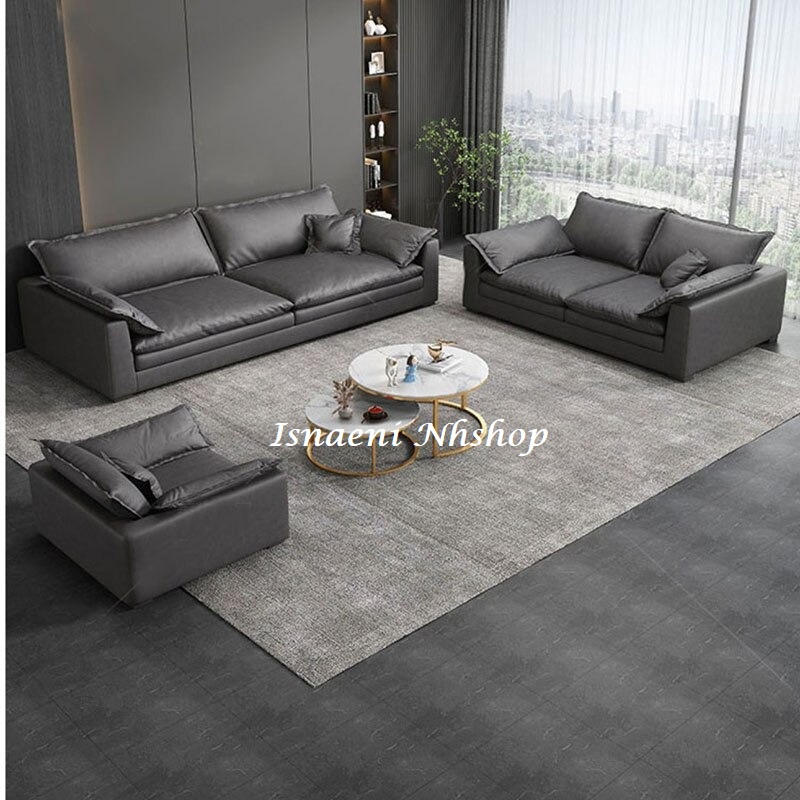 Elegan Leather Sofa Ruang Tamu Minimalis/Sofa Cafe/Sofa Hotel/Sofa Restoran/Sofa Kantor