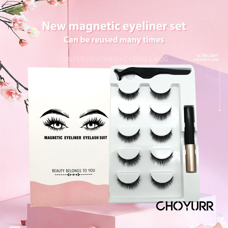 【COD】5 Pasang Magnetic Eyelashs Set Bulu Mata Palsu Magnet 3D Tebal Natural Fake Eyelash Extension Magnetic Super Lembut Makeup Tool-CH