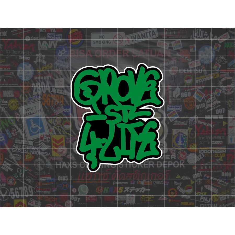 Cutting Sticker Groove Street Graffiti Ukuran 8 Cm Untuk Motor Mobil