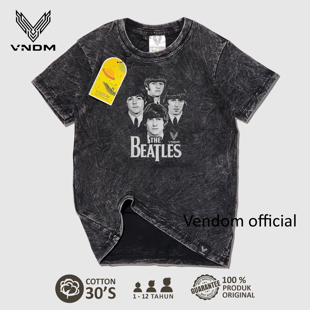 Vendom Kids Baju Kaos Anak Washet Laki Laki / Perempuan Unisex Umur 1-12 Tahun Bahan Cotton 30S