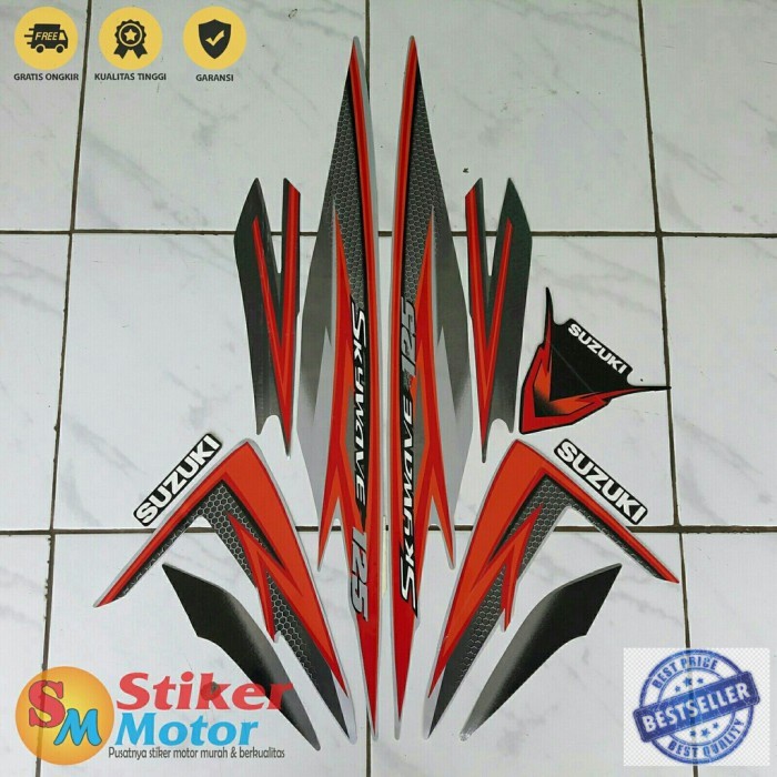 

TERLARIS | Striping sticker motor suzuki skywave 125 2008 silver