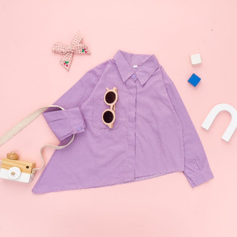 1-6 Tahun Kemeja NAZNEN POPLIN 30S PREMIUM  Kemeja Anak Perempuan Lengan Panjang | Kemeja Anak Cewe Keren | Kemeja Polos Anak Perempuan