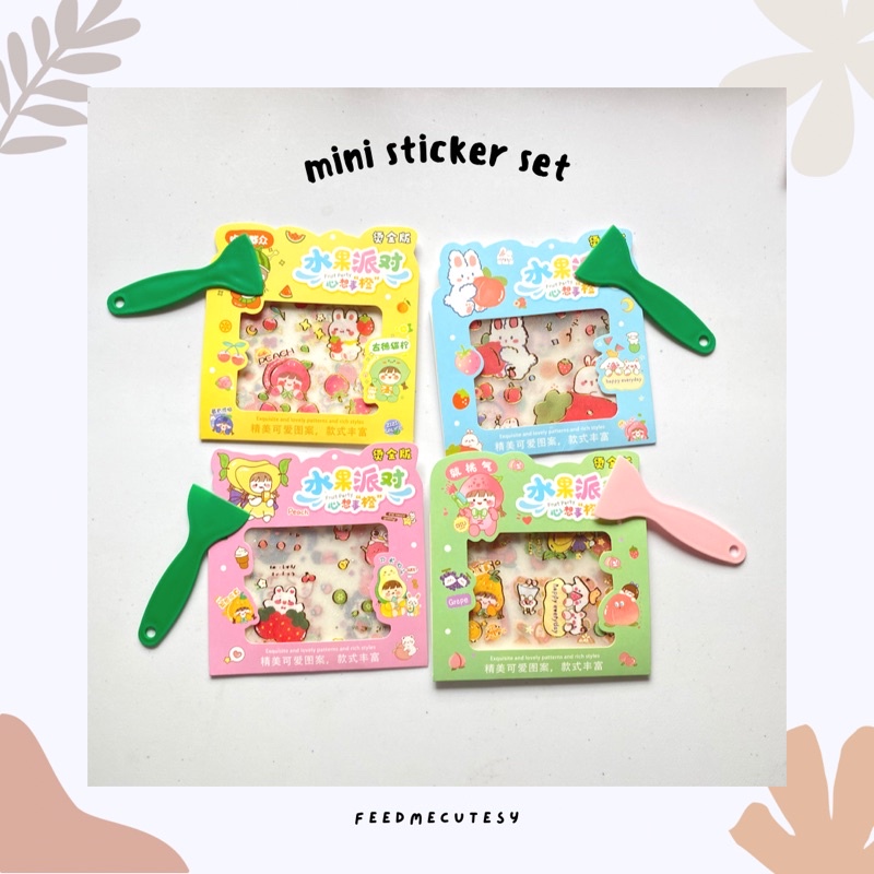 

mini sticker set | Feedmecutesy | atk alat tulis lucu anak import